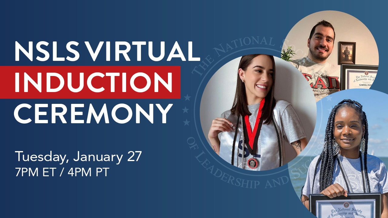 NSLS National Induction Ceremony is Tuesday January 27 at 7 PM ET.